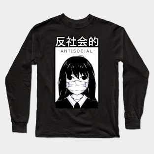 Antisocial corona anime cool style Long Sleeve T-Shirt
